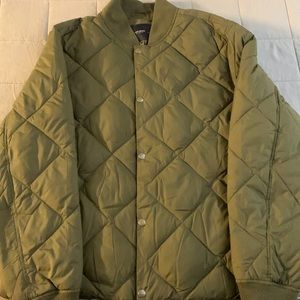 Lucky Brand. Size: Large. Olive green bomber jacket